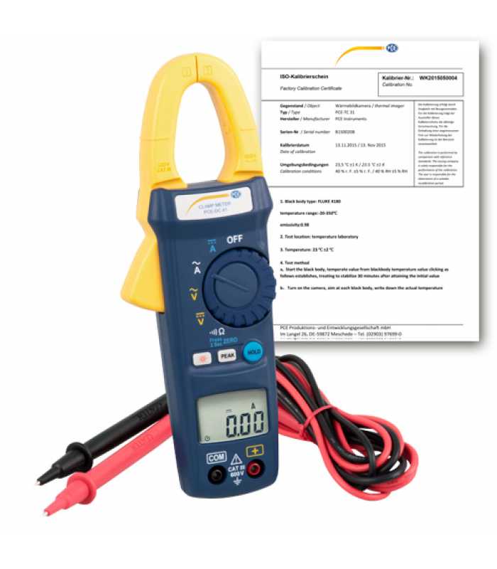 PCE Instruments PCEDC41ICA [PCE-DC 41-ICA] Digital Multimeter w/ ISO Calibration Certificate